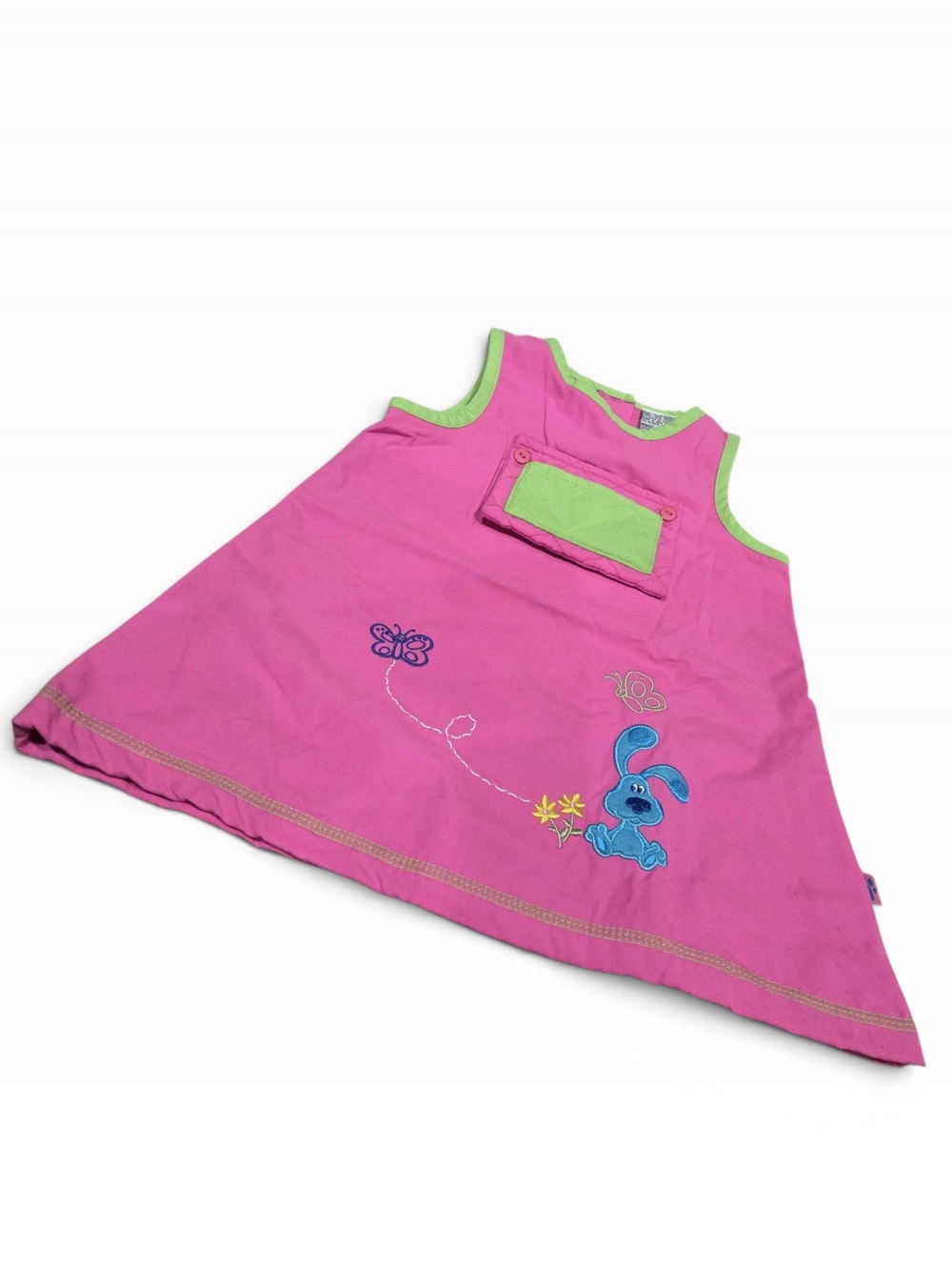 Vintage Blues Clues Pink Jumper Dress Embroidered Blue 24M Girls Y2K